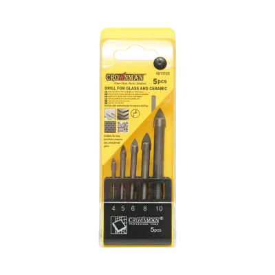 Set 5 burghie 4-10mm pentru sticla si ceramica Crownman