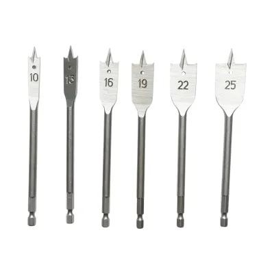 Set burghie lemn plate 10-25mm, coada hexagonala 1/4 inch 6 piese - imagine 3