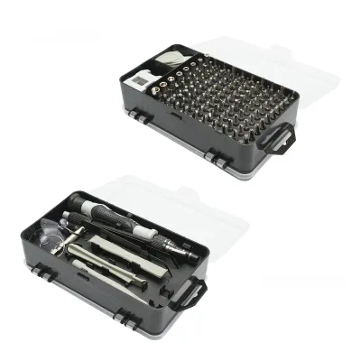 Trusa surubelnite de precizie biti, torx, cruce, hexagonal pentru electronice 120 piese