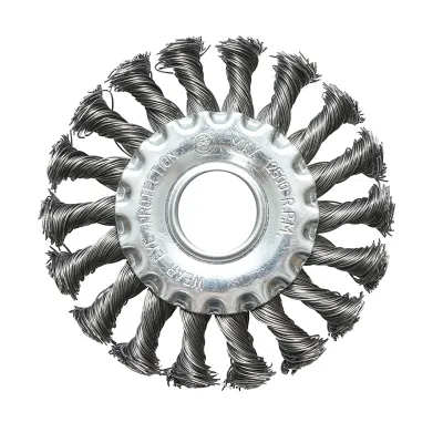 Disc perie sarma circulara 100x22.23mm cu fir otel rasucit 0.5mm pentru debavurare fier, alama, vopsea, depuneri metalice Crownman
