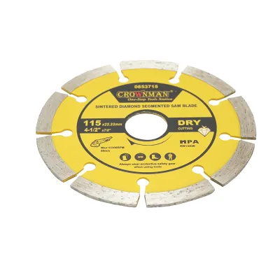 Disc diamantat segmentat 115x22.23mm, viteza max. 13300rpm, taiere uscata pentru beton, piatra, granit, marmura Crownman - imagine 3