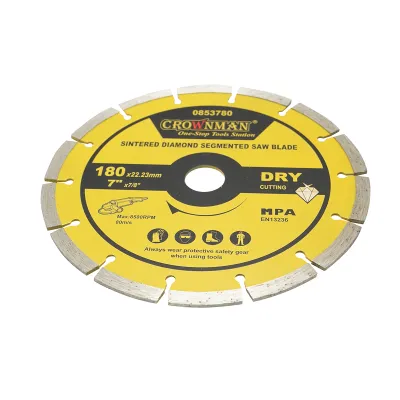 Disc diamantat segmentat 180x22.23mm, viteza max. 8500rpm, taiere uscata pentru beton, piatra, granit, marmura Crownman - imagine 3