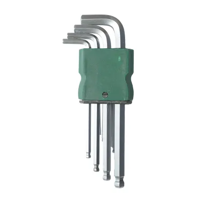 Set 9 chei imbus hexagonale T10-T50 (1.5-10mm) cu brat lung si cap sferic Cr-V - imagine 2