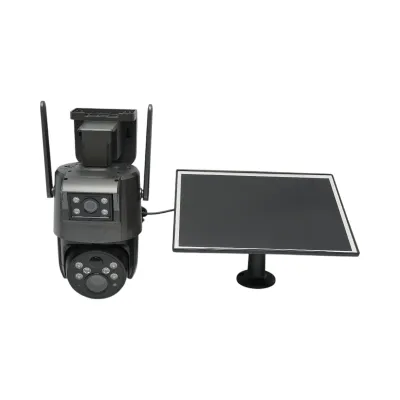 Camera supraveghere lentila duala 6 MP, 4G cu panou solar, baterie 10000 mAh, 360 grade PTZ, detectie umana PIR, night vision si aplicatie Ubox