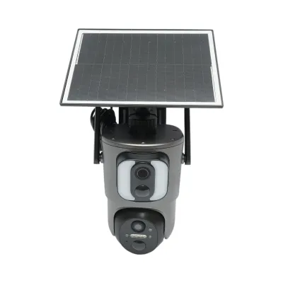 Camera supraveghere cu lentila duala 6MP, 4G, WIFI 2.4 GHz cu panou solar, baterie 13500 mAh, PTZ control, senzor miscare, detectie umana PIR, smart IR night vision si aplicatie Ubox