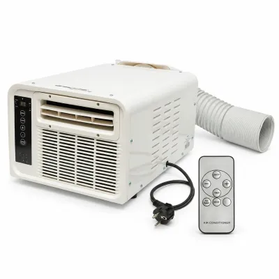 Aparat de aer conditionat portabil 2224 BTU, 280W, 220V cu functie incalzire, dezumidificare, ventilatie, telecomanda, comenzi vocale, kit instalare inclus Breckner Germany