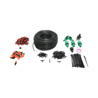 Kit complet irigare prin picurare si pulverizare cu furtun 50m, duze, conectori, tije de fixare 200 piese - imagine 2
