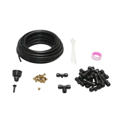 Kit complet pulverizare apa tip ceata cu furtun 20m, duze alama pentru terasa, gradina 65 piese - imagine 4