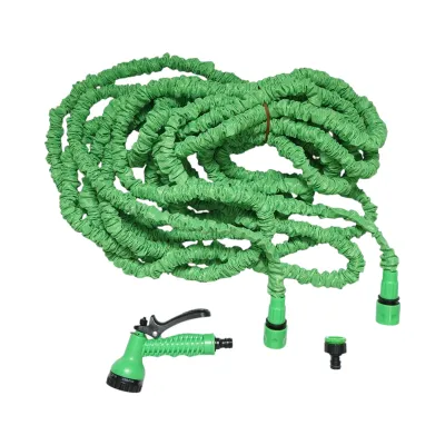 Furtun gradina extensibil latex 10-30m cu pistol reglabil 7 moduri, adaptor 3/4, cupla rapida 1/2 - imagine 2