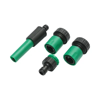 Set rola 7.5m furtun gradina PVC impletit 3/4 inch cu duza stropit reglabila, conectori si adaptor robinet 3/4-1/2 inch - imagine 5