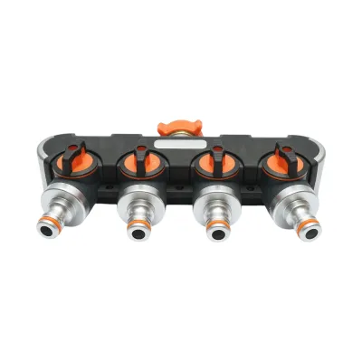 Distribuitor 4 cai cu robineti, conectori 1/2 si adaptor robinet 1/2-3/4 furtun gradina - imagine 2