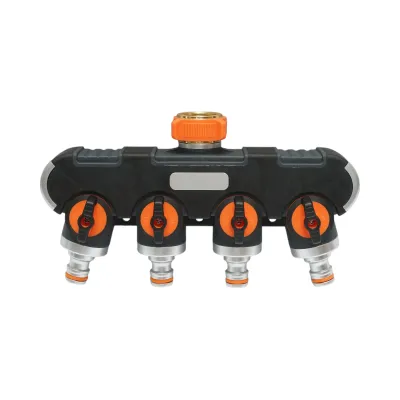Distribuitor 4 cai cu robineti, conectori 1/2 si adaptor robinet 1/2-3/4 furtun gradina