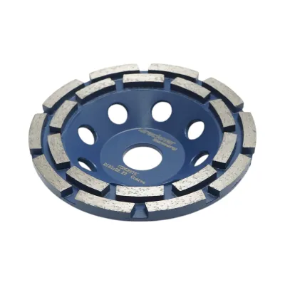 Disc diamantat segmentat tip cupa 125x22.23, dublu rand grosier, standard CONCRETE pentru slefuire beton, piatra, mozaic Breckner Germany - imagine 3