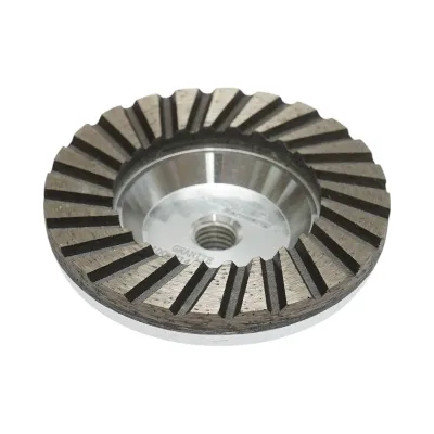 Disc diamantat turbo segmentat tip cupa 100mm, filet M14, grosier din aluminiu pentru slefuire granit Breckner Germany - imagine 3