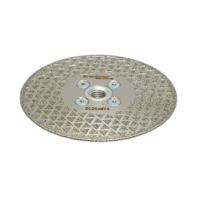 Disc diamantat electroplacat 125mm, filet M14 pentru taiere/slefuire marmura, fibra sticla, rasina, ceramica dura Breckner Germany - imagine 3
