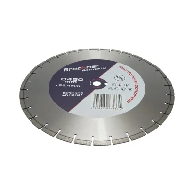 Disc diamantat segmentat 450x25.4mm, segment 10mm pentru beton armat, pavele, boltari, piatra dura Breckner Germany - imagine 3
