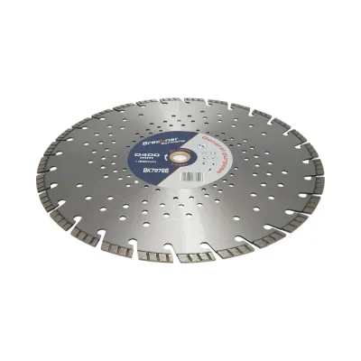 Disc diamantat turbo segmentat 400x30mm, segment 10mm pentru beton armat, pavele, boltari, piatra dura Breckner Germany - imagine 3