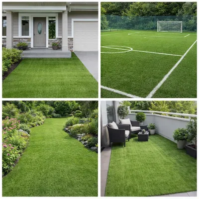 Covor gazon iarba artificiala verde 2mx30m, fir 7mm, 1 strat PP si PU - imagine 2