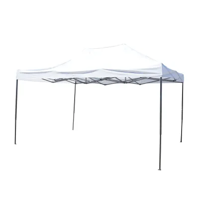 Cort pavilion pliabil 3x4.5m alb impermeabil, inaltime reglabila, cadru metalic Breckner Germany - imagine 2