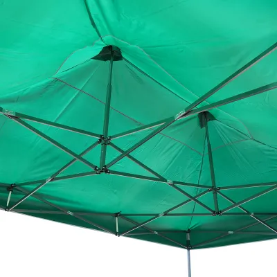 Cort pavilion pliabil 3x4.5m verde impermeabil, inaltime reglabila, cadru metalic Breckner Germany - imagine 5