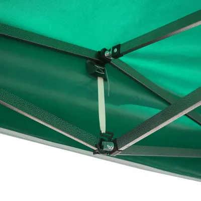 Cort pavilion pliabil 3x4.5m verde impermeabil, inaltime reglabila, cadru metalic Breckner Germany - imagine 6