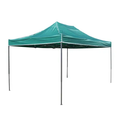 Cort pavilion pliabil 3x4.5m verde impermeabil, inaltime reglabila, cadru metalic Breckner Germany - imagine 2