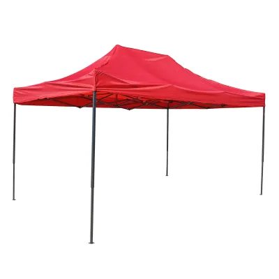 Cort pavilion pliabil 3x4.5m rosu impermeabil, inaltime reglabila, cadru metalic Breckner Germany - imagine 2