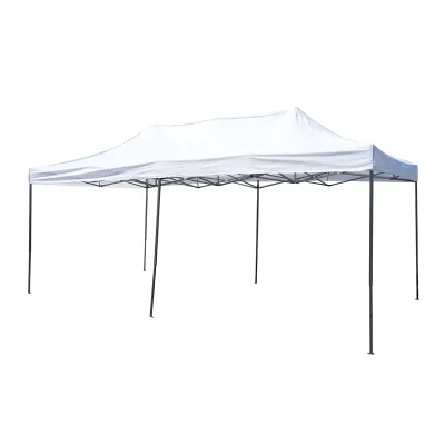Cort pavilion pliabil 3x6m alb impermeabil, inaltime reglabila, cadru metalic Breckner Germany - imagine 2