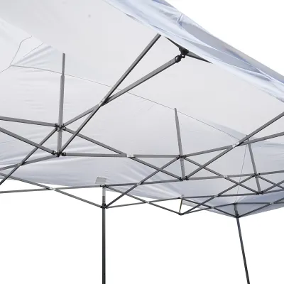 Cort pavilion pliabil 3x6m alb impermeabil, inaltime reglabila, cadru metalic Breckner Germany - imagine 5