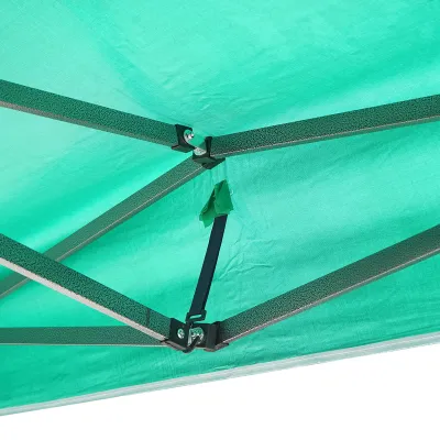 Cort pavilion pliabil 3x6m verde impermeabil, inaltime reglabila, cadru metalic Breckner Germany - imagine 6