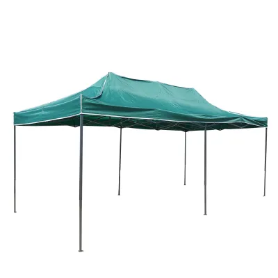 Cort pavilion pliabil 3x6m verde impermeabil, inaltime reglabila, cadru metalic Breckner Germany - imagine 2