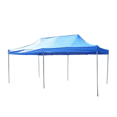 Cort pavilion pliabil 3x6m albastru impermeabil, inaltime reglabila, cadru metalic Breckner Germany - imagine 2