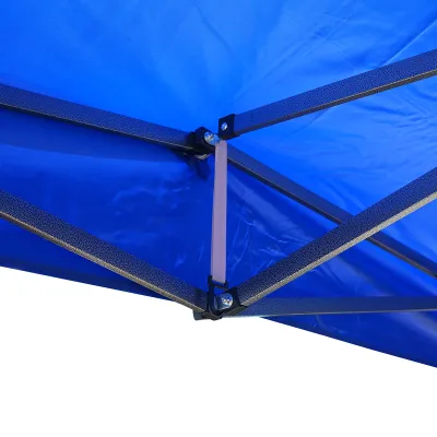 Cort pavilion pliabil 3x6m albastru impermeabil, inaltime reglabila, cadru metalic Breckner Germany - imagine 6