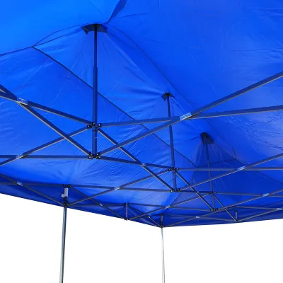 Cort pavilion pliabil 3x6m albastru impermeabil, inaltime reglabila, cadru metalic Breckner Germany - imagine 4