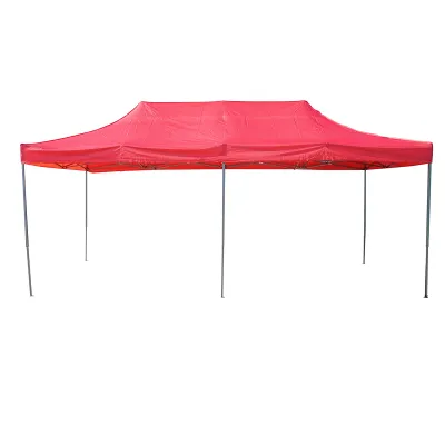 Cort pavilion pliabil 3x6m rosu impermeabil, inaltime reglabila, cadru metalic Breckner Germany
