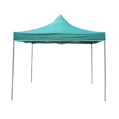 Cort pavilion pliabil 3x3m verde impermeabil, inaltime reglabila, cadru metalic Breckner Germany - imagine 2