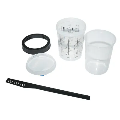 Set 50 pahare 400 ml mixare vopsea cu capac filtrant 125 microni pentru pistol de vopsit - imagine 4
