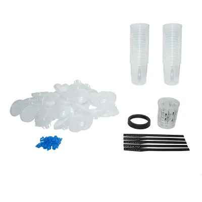Set 50 pahare 400 ml mixare vopsea cu capac filtrant 125 microni pentru pistol de vopsit