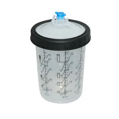 Set 50 pahare 800 ml mixare vopsea cu capac filtrant 125 microni pentru pistol de vopsit - imagine 3