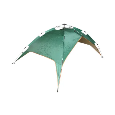 Cort camping 2 persoane verde pliabil automat pop-up 2 intrari, impermeabil cu protectie UV si plasa anti-insecte 200x200x145cm - imagine 6