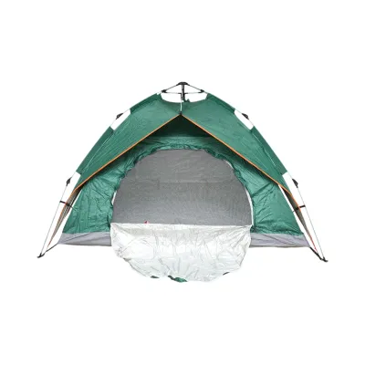 Cort camping 2 persoane verde pliabil automat pop-up 2 intrari, impermeabil cu protectie UV si plasa anti-insecte 200x200x145cm - imagine 3
