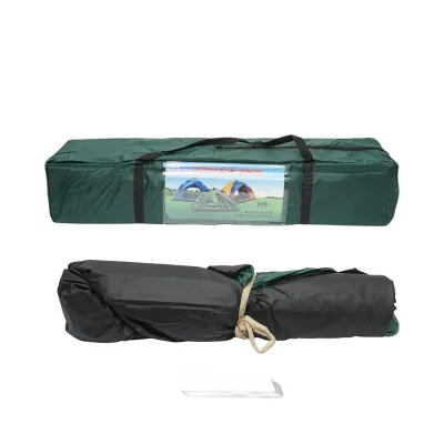 Cort camping 2 persoane verde pliabil automat pop-up 2 intrari, impermeabil cu protectie UV si plasa anti-insecte 200x200x145cm - imagine 14
