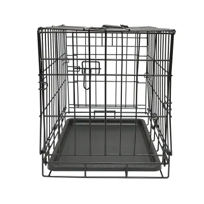 Cusca transport animale pliabila din metal cu tava detasabila si maner 44.5x30.5x36.5cm - imagine 5