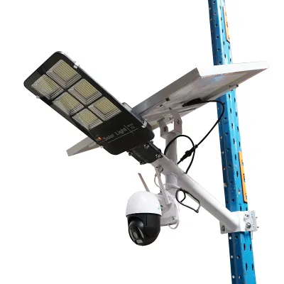 Lampa stradala LED 300W cu panou solar 60W, camera supraveghere 4G si baterie 16000mAh Breckner Germany - imagine 3