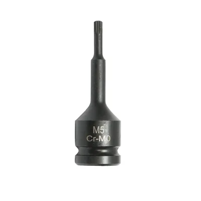 Cheie tubulara de impact bit spline M5, 78mm, patrat 1/2 inch Cr-Mo