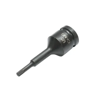 Cheie tubulara de impact bit spline M5, 78mm, patrat 1/2 inch Cr-Mo - imagine 2