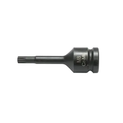 Cheie tubulara de impact bit spline M8, 78mm, patrat 1/2 inch Cr-Mo - imagine 3