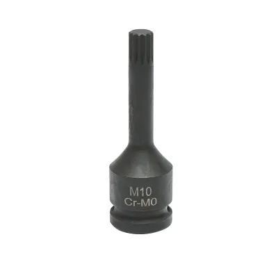 Cheie tubulara de impact bit spline M10, 78mm, patrat 1/2 inch Cr-Mo