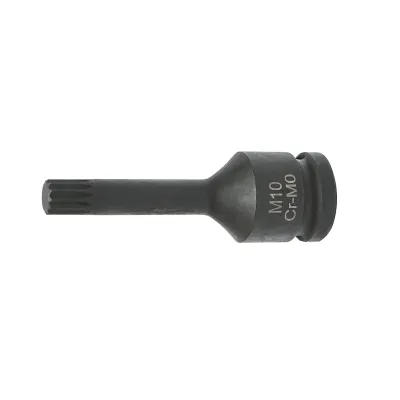 Cheie tubulara de impact bit spline M10, 78mm, patrat 1/2 inch Cr-Mo - imagine 3