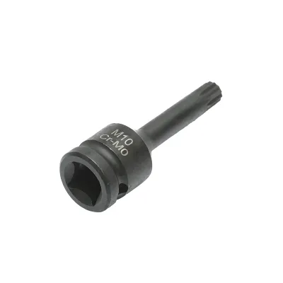 Cheie tubulara de impact bit spline M10, 78mm, patrat 1/2 inch Cr-Mo - imagine 2